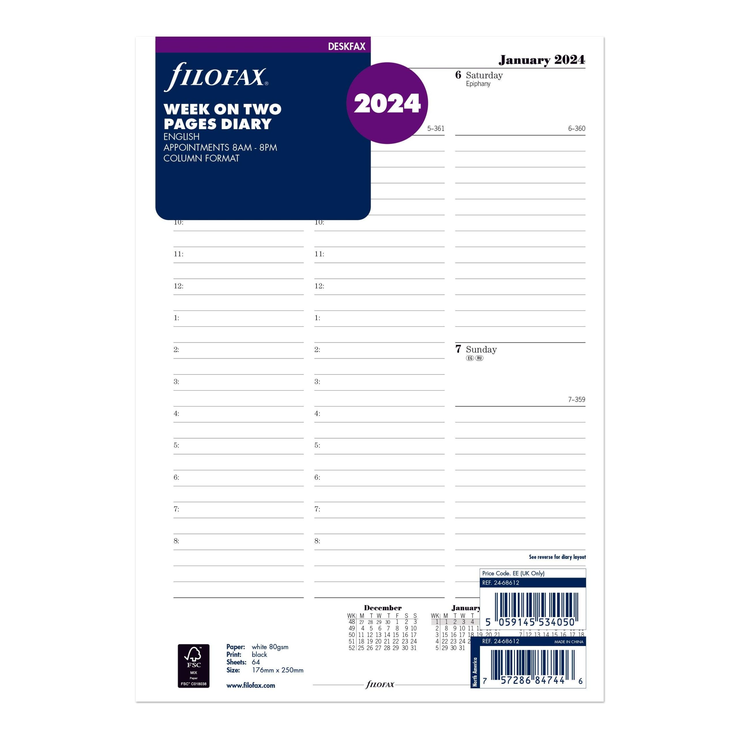 Filofax Personal Month on 1 Page, 2024 - Laywine's